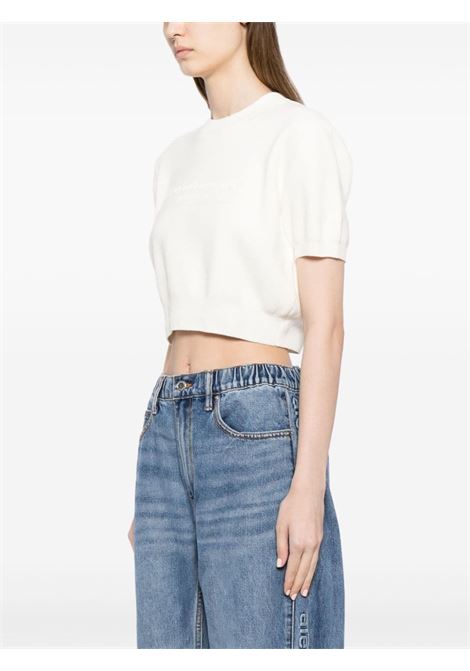 White logo-embossed cropped top Alexander Wang - women ALEXANDER WANG | 1KC3231037104